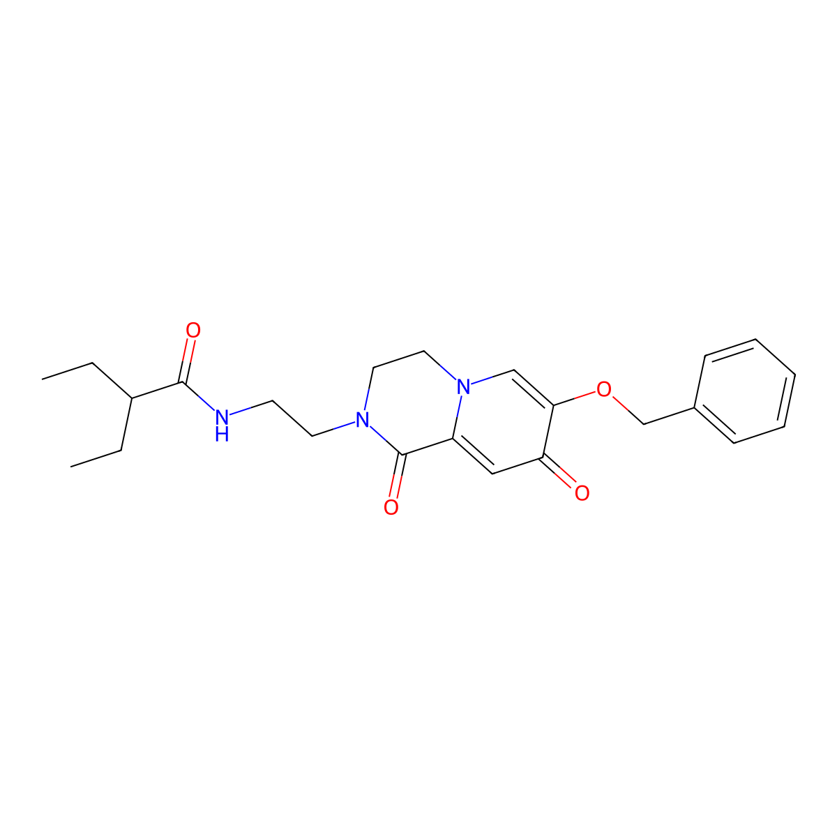 N-(2-(7-(benzyloxy)-1,8-dioxo-3,4-dihydro-1H-pyrido[1,2-a]pyrazin-2(8H)-yl)ethyl)-2-ethylbutanamide molecular structure, CAS 1040634-03-4