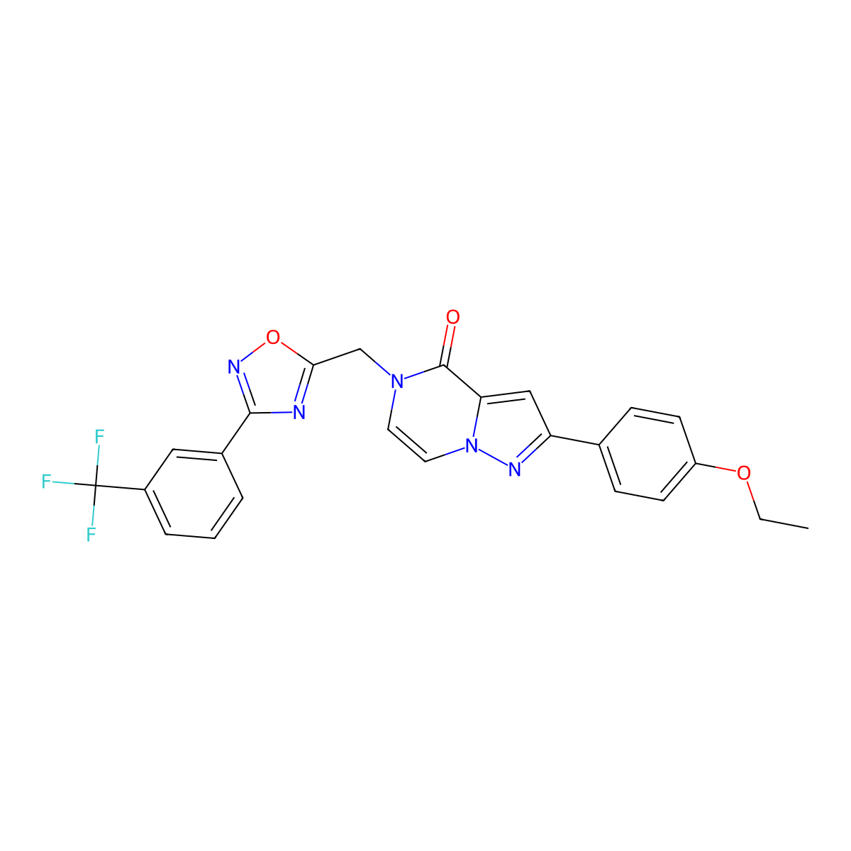2-(4-ethoxyphenyl)-5-({3-[3-(trifluoromethyl)phenyl]-1,2,4-oxadiazol-5-yl}methyl)-4H,5H-pyrazolo[1,5-a]pyrazin-4-one molecular structure, CAS 1040634-12-5