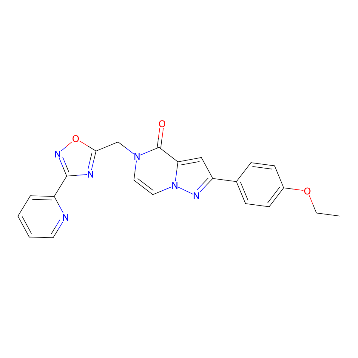 2-(4-ethoxyphenyl)-5-((3-(pyridin-2-yl)-1,2,4-oxadiazol-5-yl)methyl)pyrazolo[1,5-a]pyrazin-4(5H)-one molecular structure, CAS 1040634-26-1