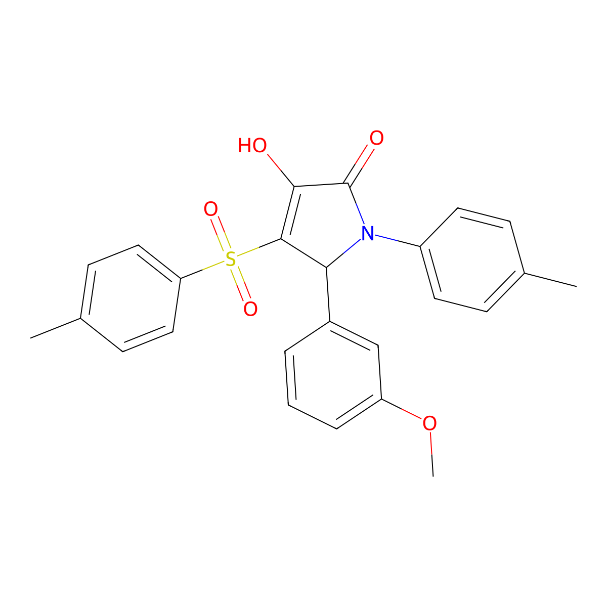 3-hydroxy-5-(3-methoxyphenyl)-1-(p-tolyl)-4-tosyl-1H-pyrrol-2(5H)-one molecular structure, CAS 1040634-29-4