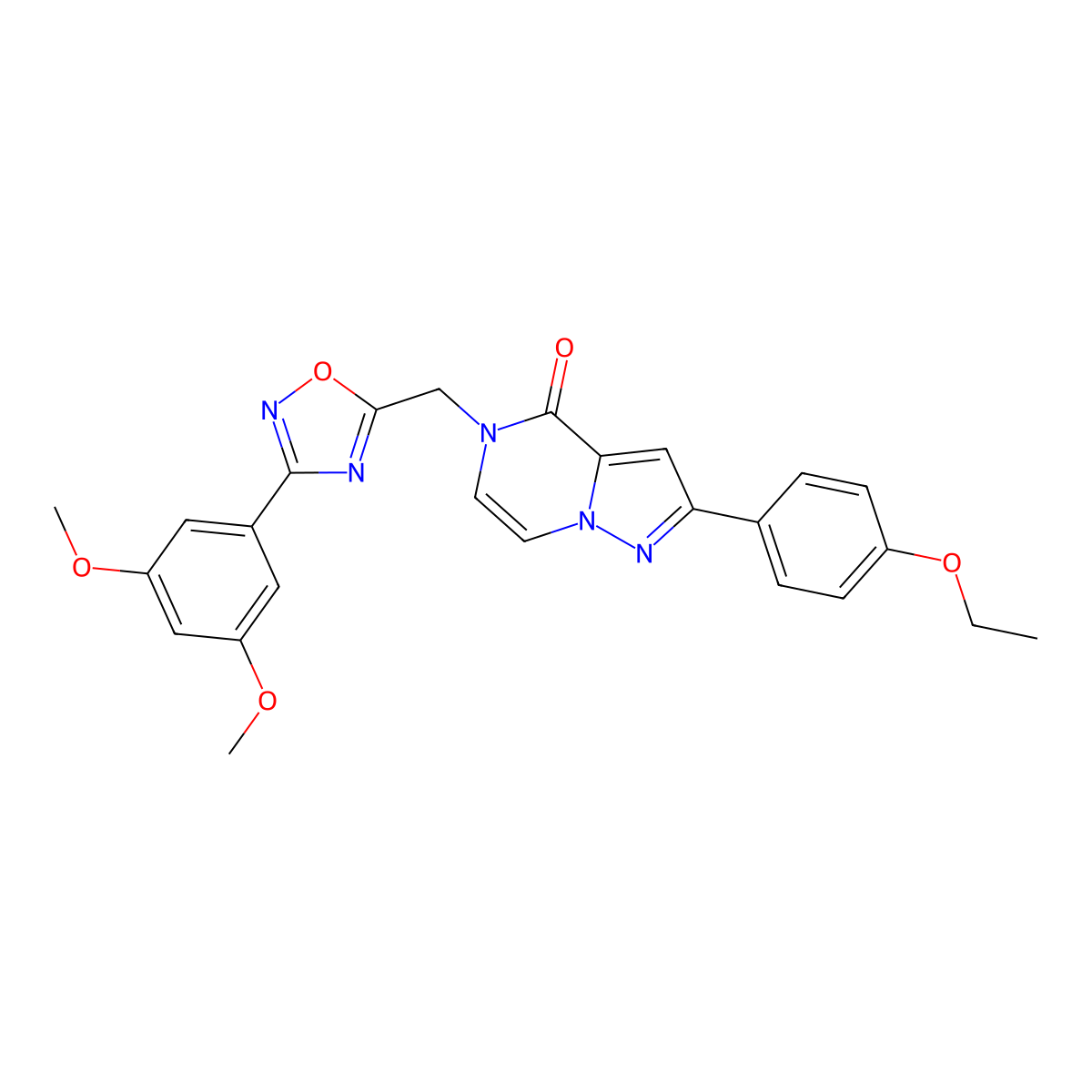 5-{[3-(3,5-dimethoxyphenyl)-1,2,4-oxadiazol-5-yl]methyl}-2-(4-ethoxyphenyl)-4H,5H-pyrazolo[1,5-a]pyrazin-4-one molecular structure, CAS 1040634-33-0
