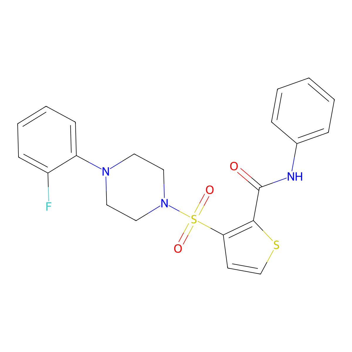 3-{[4-(2-fluorophenyl)piperazin-1-yl]sulfonyl}-N-phenylthiophene-2-carboxamide molecular structure, CAS 1040634-43-2