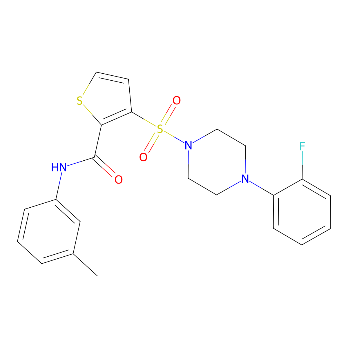 3-{[4-(2-fluorophenyl)piperazin-1-yl]sulfonyl}-N-(3-methylphenyl)thiophene-2-carboxamide molecular structure, CAS 1040634-51-2
