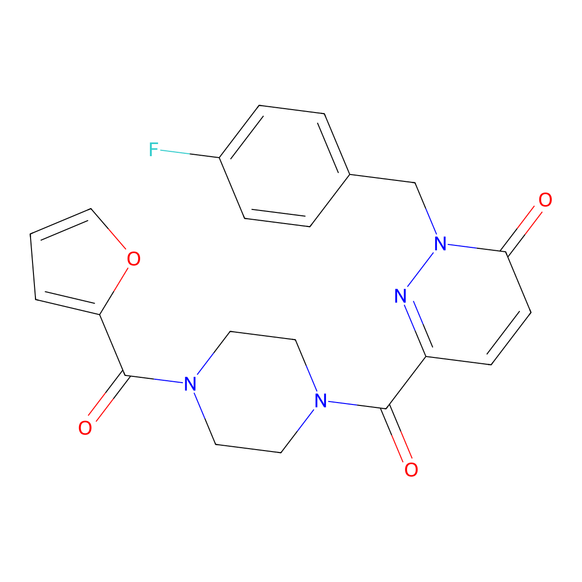 2-[(4-Fluorophenyl)methyl]-6-[4-(furan-2-carbonyl)piperazine-1-carbonyl]-2,3-dihydropyridazin-3-one molecular structure, CAS 1040634-74-9