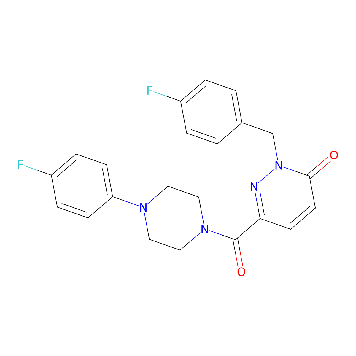 2-[(4-Fluorophenyl)methyl]-6-[4-(4-fluorophenyl)piperazine-1-carbonyl]-2,3-dihydropyridazin-3-one molecular structure, CAS 1040634-98-7
