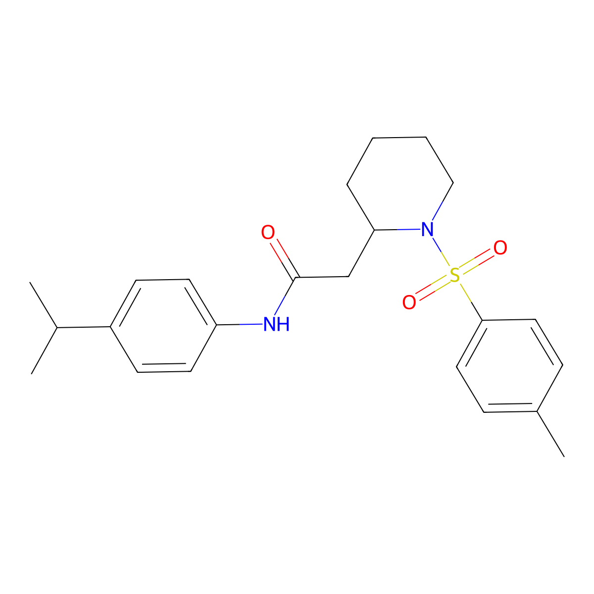 N-(4-isopropylphenyl)-2-(1-tosylpiperidin-2-yl)acetamide molecular structure, CAS 1040635-05-9