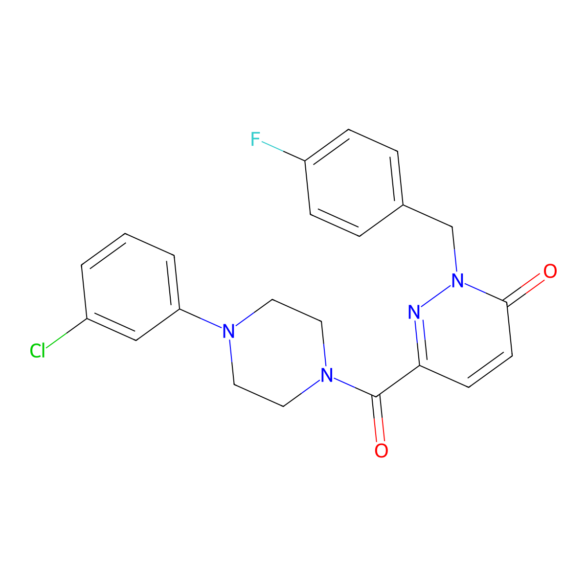 6-[4-(3-Chlorophenyl)piperazine-1-carbonyl]-2-[(4-fluorophenyl)methyl]-2,3-dihydropyridazin-3-one molecular structure, CAS 1040635-06-0