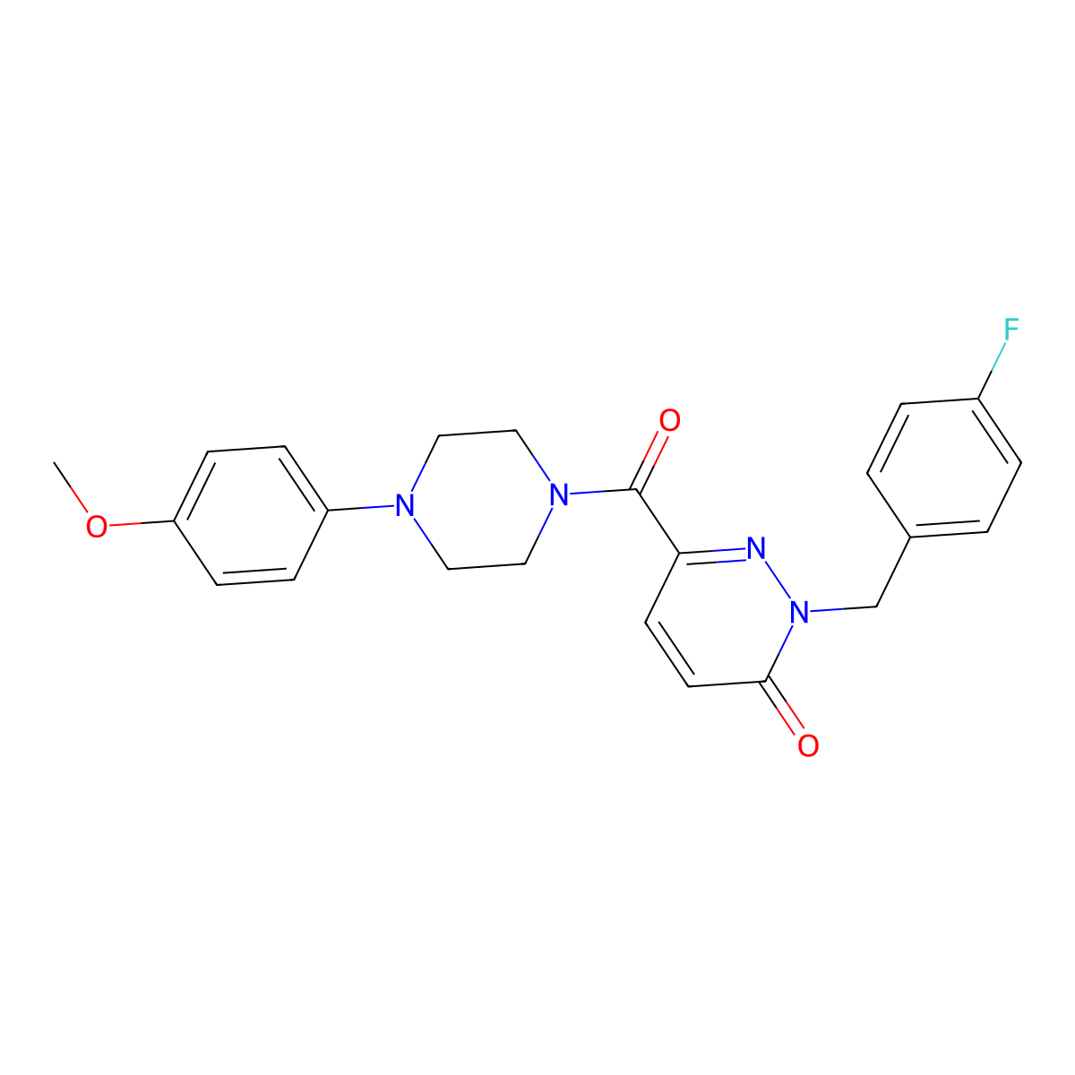 2-[(4-Fluorophenyl)methyl]-6-[4-(4-methoxyphenyl)piperazine-1-carbonyl]-2,3-dihydropyridazin-3-one molecular structure, CAS 1040635-22-0