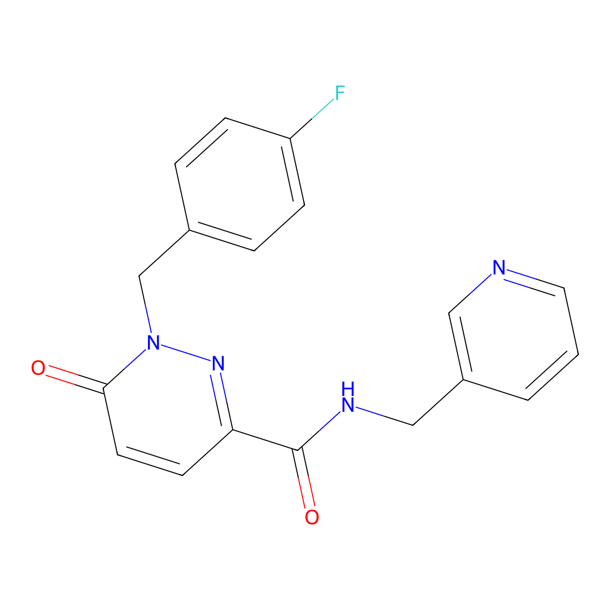 1-[(4-fluorophenyl)methyl]-6-oxo-N-[(pyridin-3-yl)methyl]-1,6-dihydropyridazine-3-carboxamide molecular structure, CAS 1040635-38-8