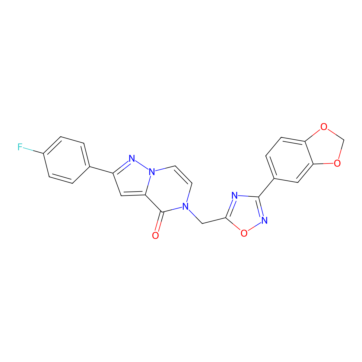 5-{[3-(2H-1,3-benzodioxol-5-yl)-1,2,4-oxadiazol-5-yl]methyl}-2-(4-fluorophenyl)-4H,5H-pyrazolo[1,5-a]pyrazin-4-one molecular structure, CAS 1040635-44-6