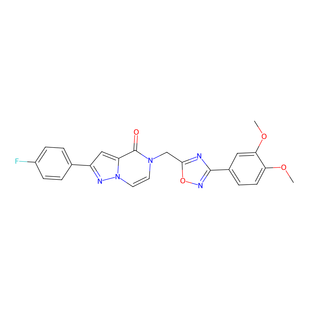 5-{[3-(3,4-dimethoxyphenyl)-1,2,4-oxadiazol-5-yl]methyl}-2-(4-fluorophenyl)-4H,5H-pyrazolo[1,5-a]pyrazin-4-one molecular structure, CAS 1040635-52-6