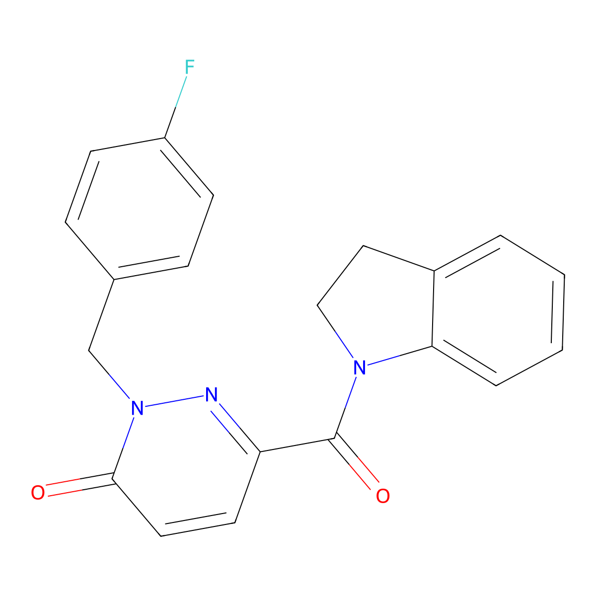 6-(2,3-dihydro-1H-indole-1-carbonyl)-2-[(4-fluorophenyl)methyl]-2,3-dihydropyridazin-3-one molecular structure, CAS 1040635-54-8