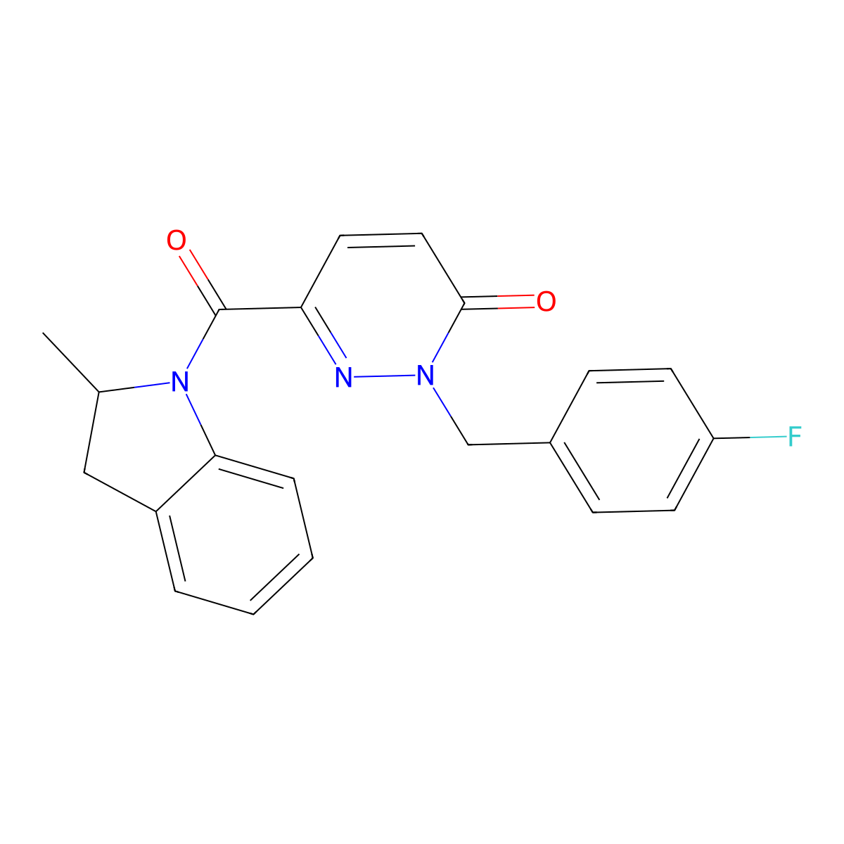 2-(4-fluorobenzyl)-6-(2-methylindoline-1-carbonyl)pyridazin-3(2H)-one molecular structure, CAS 1040635-62-8