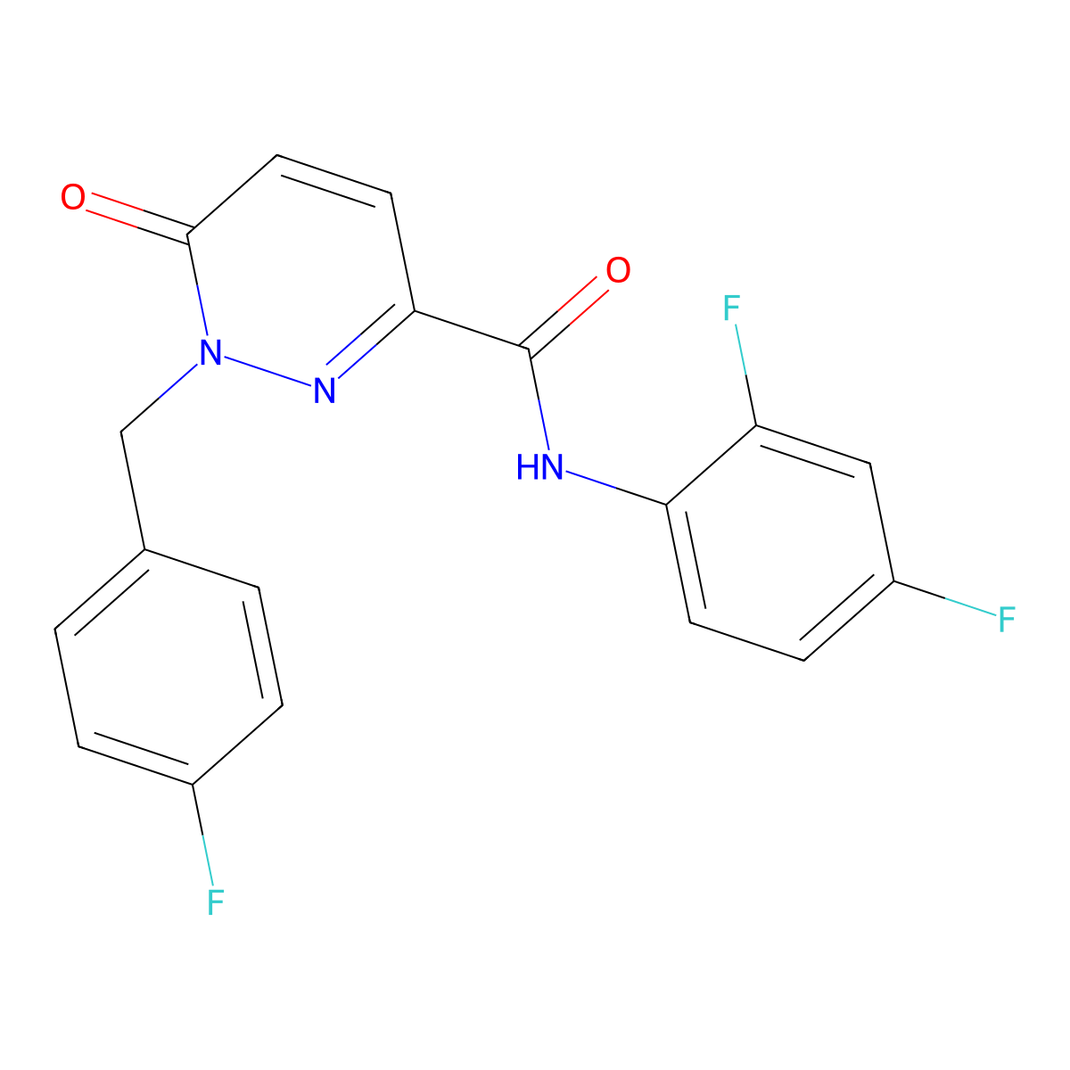 N-(2,4-difluorophenyl)-1-[(4-fluorophenyl)methyl]-6-oxo-1,6-dihydropyridazine-3-carboxamide molecular structure, CAS 1040635-70-8