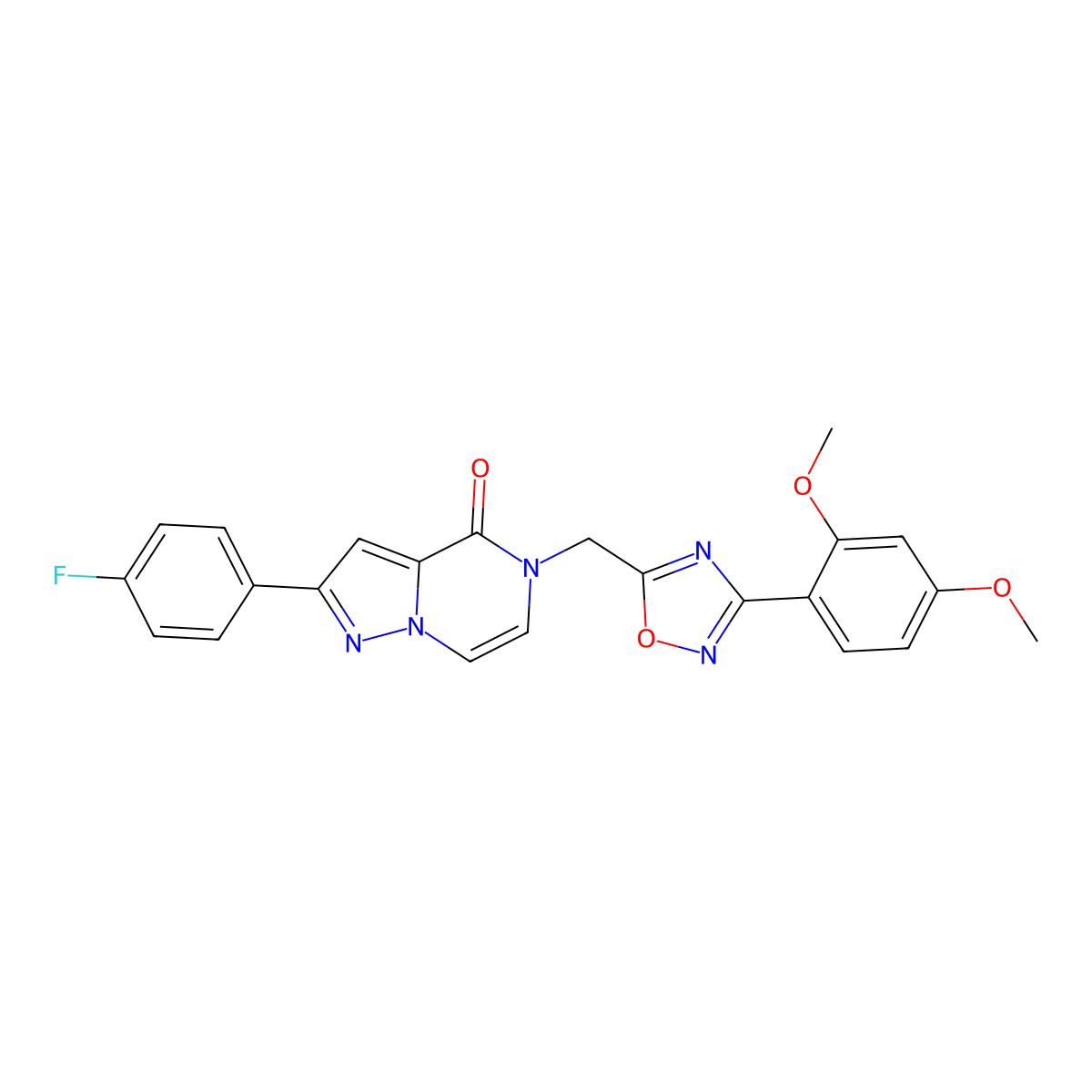 5-{[3-(2,4-dimethoxyphenyl)-1,2,4-oxadiazol-5-yl]methyl}-2-(4-fluorophenyl)-4H,5H-pyrazolo[1,5-a]pyrazin-4-one molecular structure, CAS 1040635-75-3