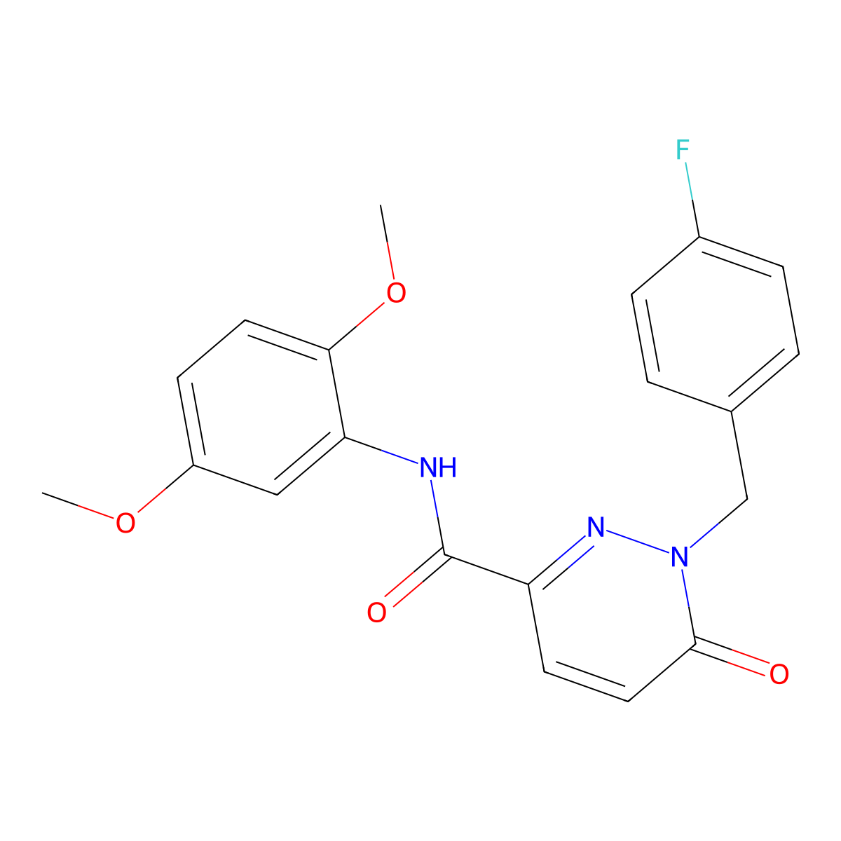 N-(2,5-dimethoxyphenyl)-1-[(4-fluorophenyl)methyl]-6-oxo-1,6-dihydropyridazine-3-carboxamide molecular structure, CAS 1040635-78-6