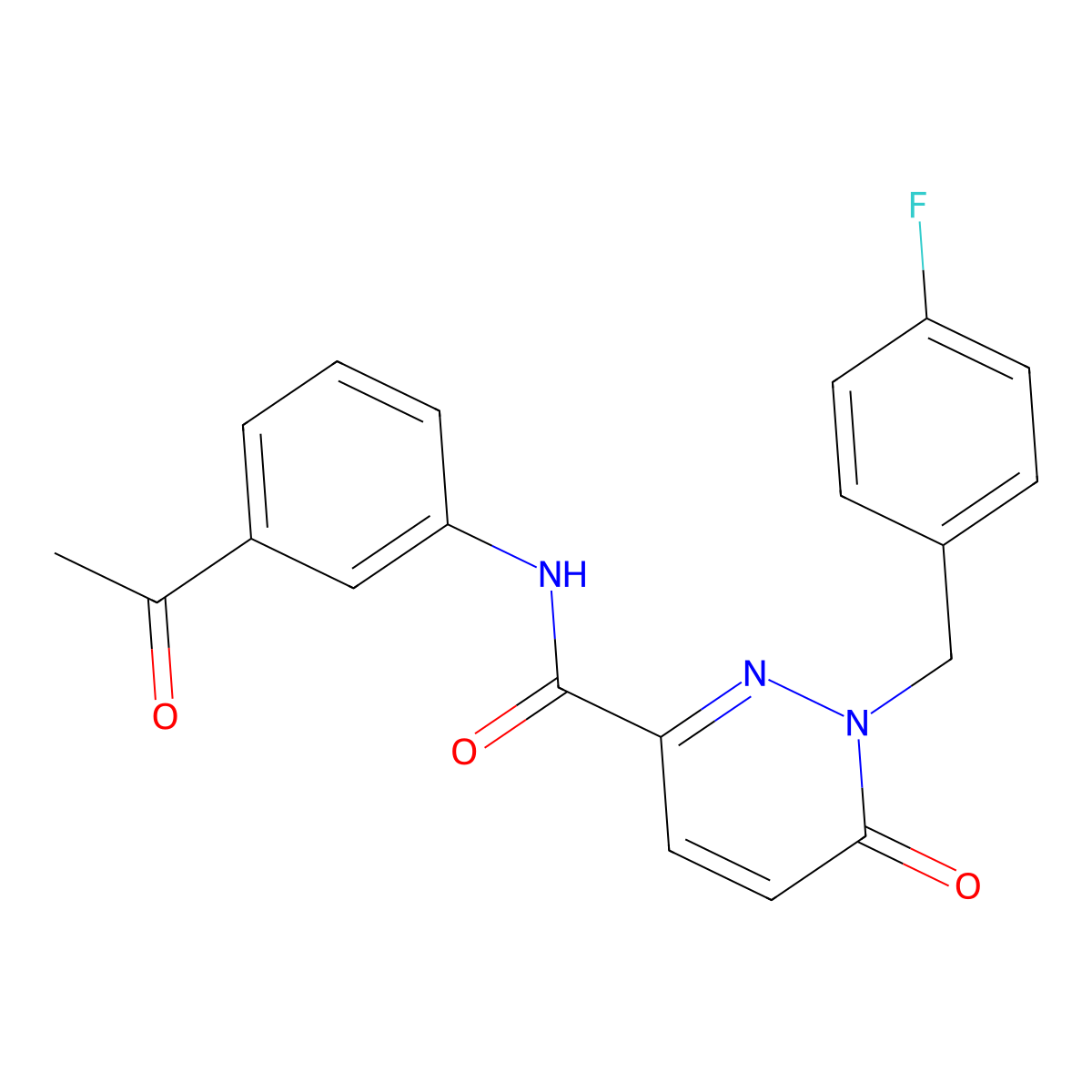 N-(3-acetylphenyl)-1-[(4-fluorophenyl)methyl]-6-oxo-1,6-dihydropyridazine-3-carboxamide molecular structure, CAS 1040635-86-6