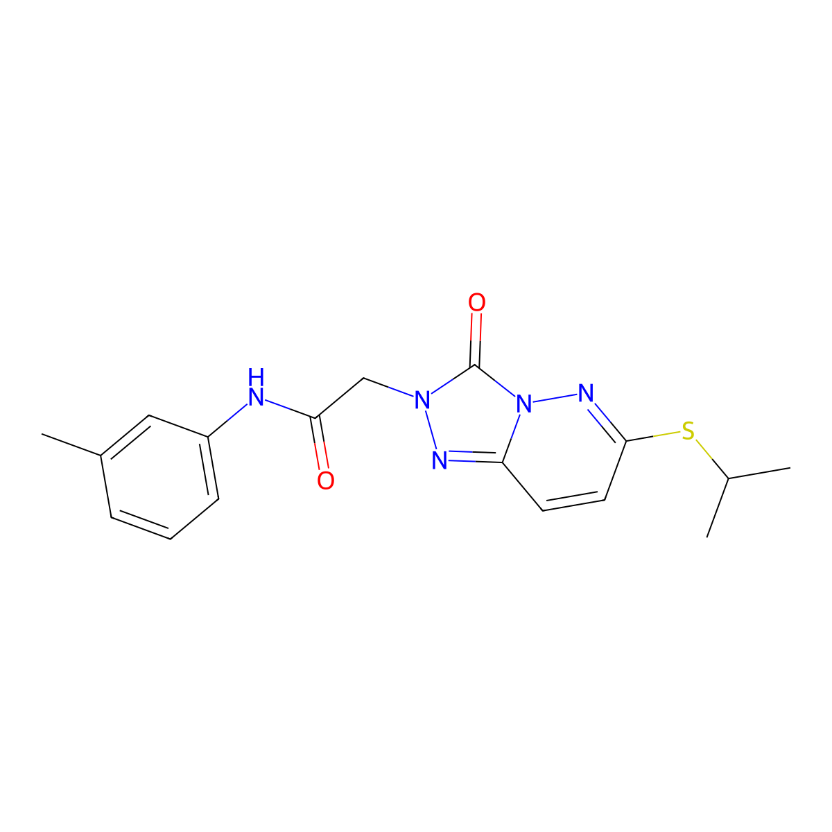 2-(6-(isopropylthio)-3-oxo-[1,2,4]triazolo[4,3-b]pyridazin-2(3H)-yl)-N-(m-tolyl)acetamide molecular structure, CAS 1040635-87-7