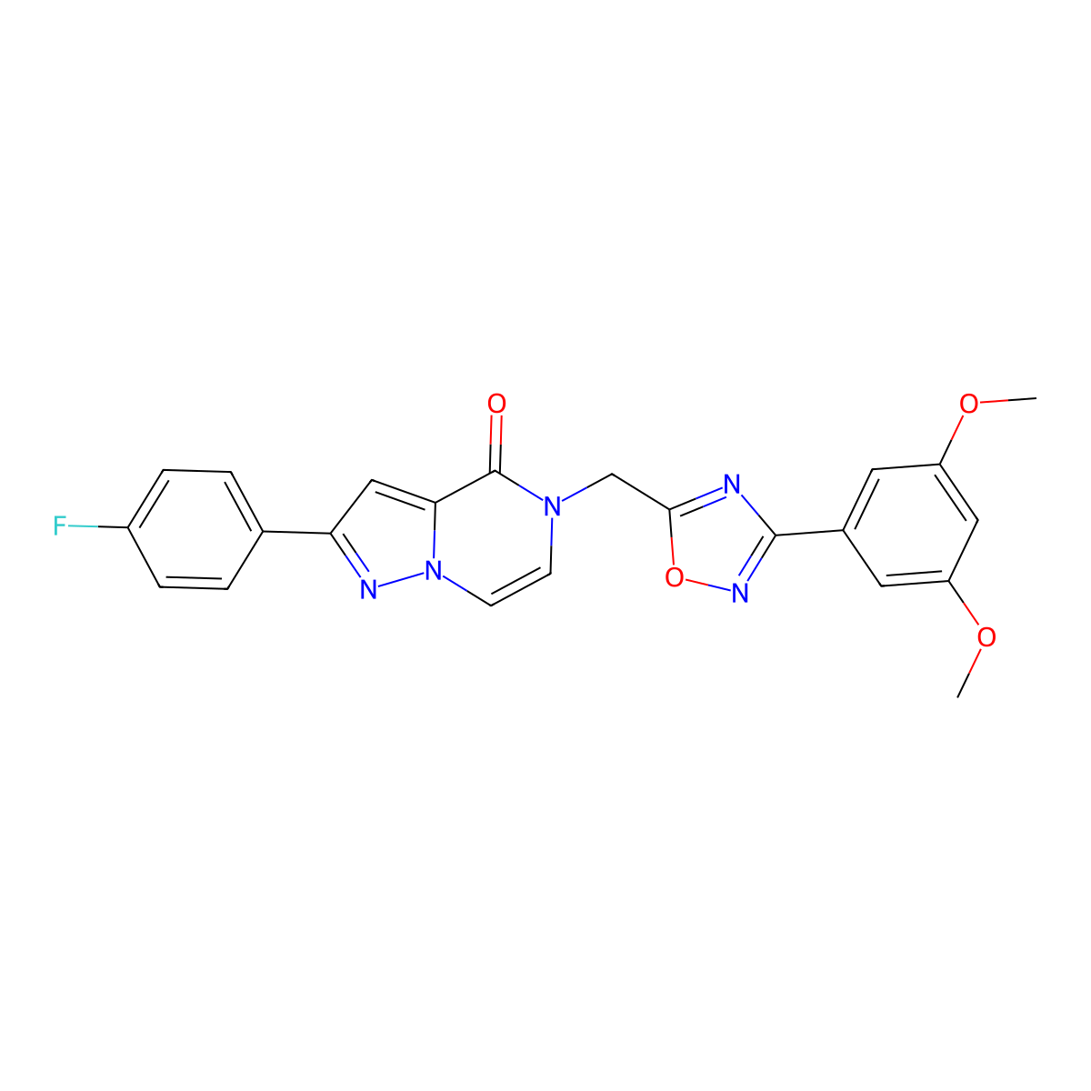 5-{[3-(3,5-dimethoxyphenyl)-1,2,4-oxadiazol-5-yl]methyl}-2-(4-fluorophenyl)-4H,5H-pyrazolo[1,5-a]pyrazin-4-one molecular structure, CAS 1040635-91-3