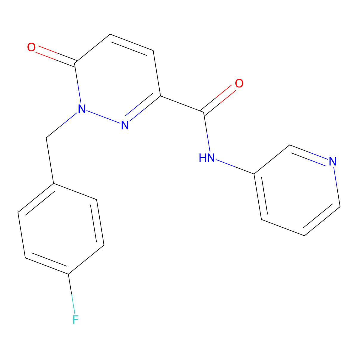 1-[(4-fluorophenyl)methyl]-6-oxo-N-(pyridin-3-yl)-1,6-dihydropyridazine-3-carboxamide molecular structure, CAS 1040635-94-6