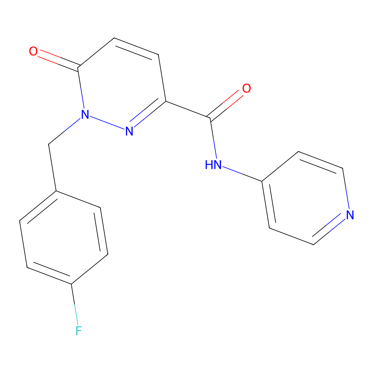 1-[(4-fluorophenyl)methyl]-6-oxo-N-(pyridin-4-yl)-1,6-dihydropyridazine-3-carboxamide molecular structure, CAS 1040636-02-9