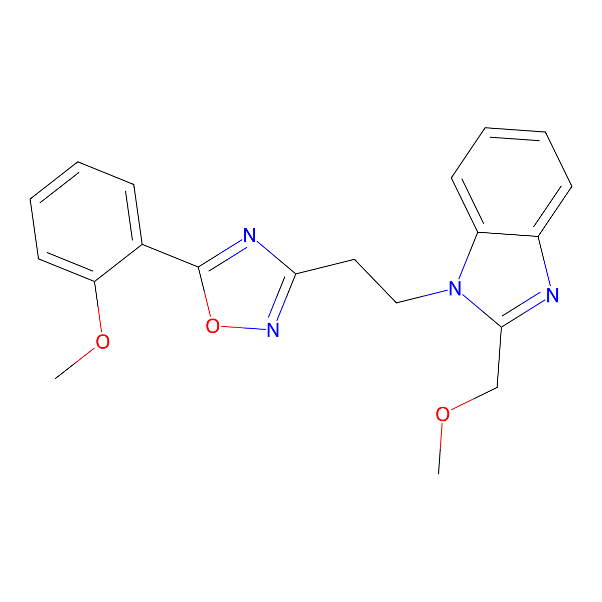 2-(methoxymethyl)-1-{2-[5-(2-methoxyphenyl)-1,2,4-oxadiazol-3-yl]ethyl}-1H-1,3-benzodiazole molecular structure, CAS 1040636-25-6