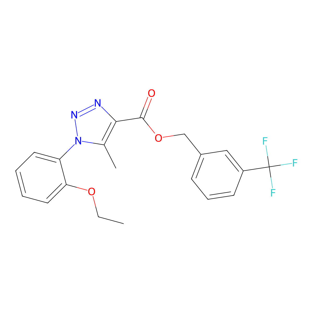 [3-(trifluoromethyl)phenyl]methyl 1-(2-ethoxyphenyl)-5-methyl-1H-1,2,3-triazole-4-carboxylate molecular structure, CAS 1040636-27-8