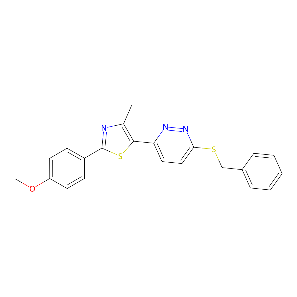 5-(6-(Benzylthio)pyridazin-3-yl)-2-(4-methoxyphenyl)-4-methylthiazole molecular structure, CAS 1040636-33-6
