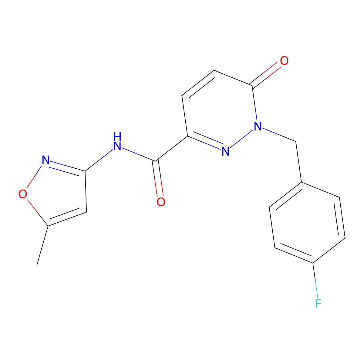 1-[(4-fluorophenyl)methyl]-N-(5-methyl-1,2-oxazol-3-yl)-6-oxo-1,6-dihydropyridazine-3-carboxamide molecular structure, CAS 1040636-42-7