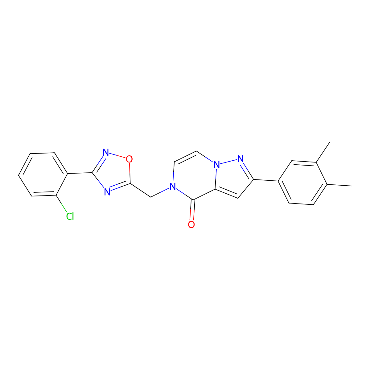 5-{[3-(2-chlorophenyl)-1,2,4-oxadiazol-5-yl]methyl}-2-(3,4-dimethylphenyl)-4H,5H-pyrazolo[1,5-a]pyrazin-4-one molecular structure, CAS 1040636-47-2