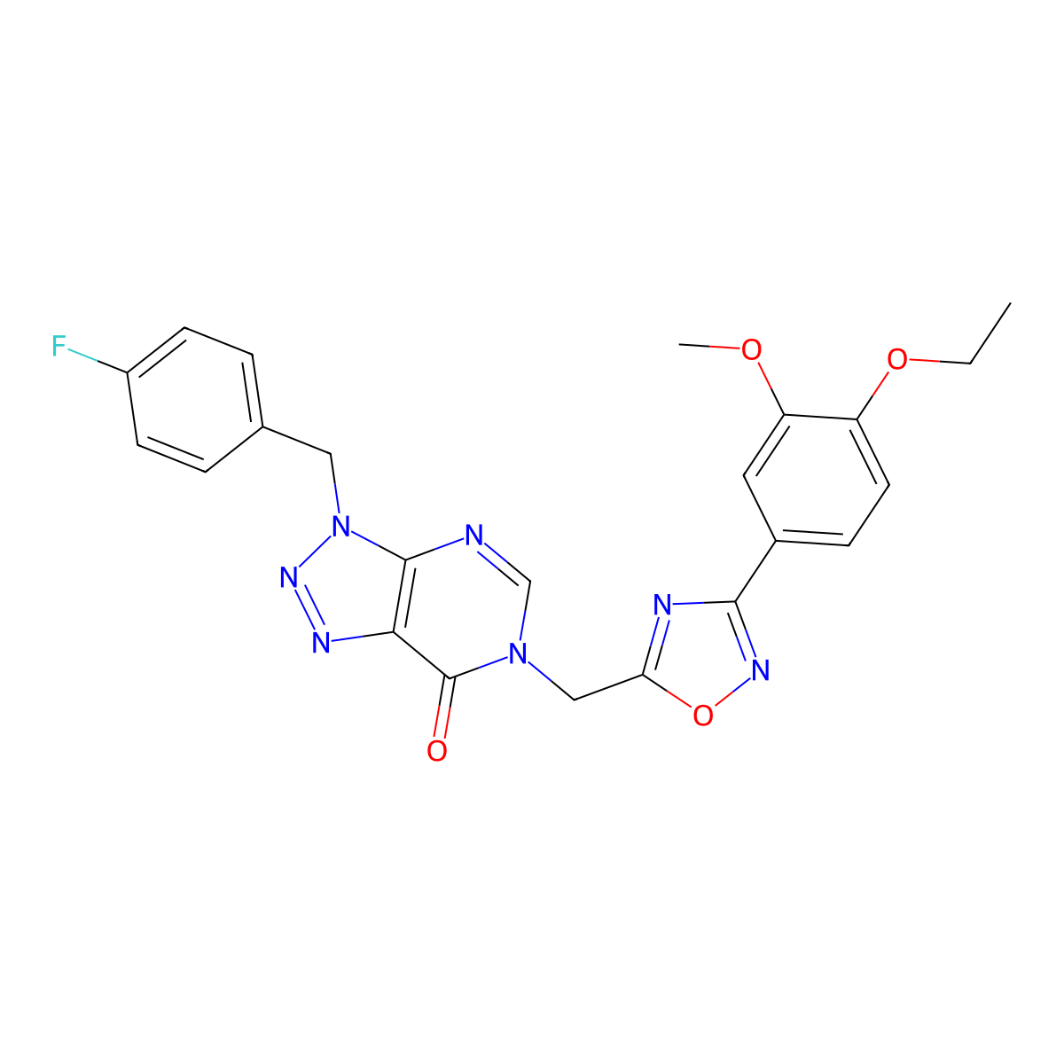 6-{[3-(4-ethoxy-3-methoxyphenyl)-1,2,4-oxadiazol-5-yl]methyl}-3-[(4-fluorophenyl)methyl]-3H,6H,7H-[1,2,3]triazolo[4,5-d]pyrimidin-7-one molecular structure, CAS 1040636-62-1