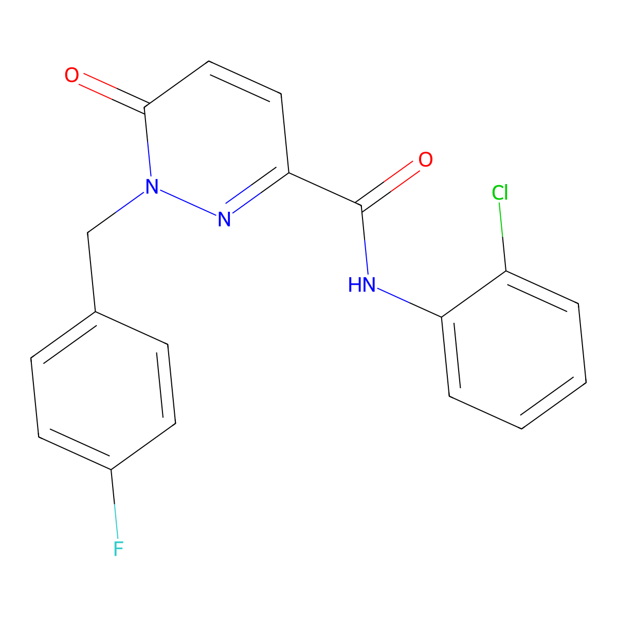 N-(2-chlorophenyl)-1-[(4-fluorophenyl)methyl]-6-oxo-1,6-dihydropyridazine-3-carboxamide molecular structure, CAS 1040636-71-2