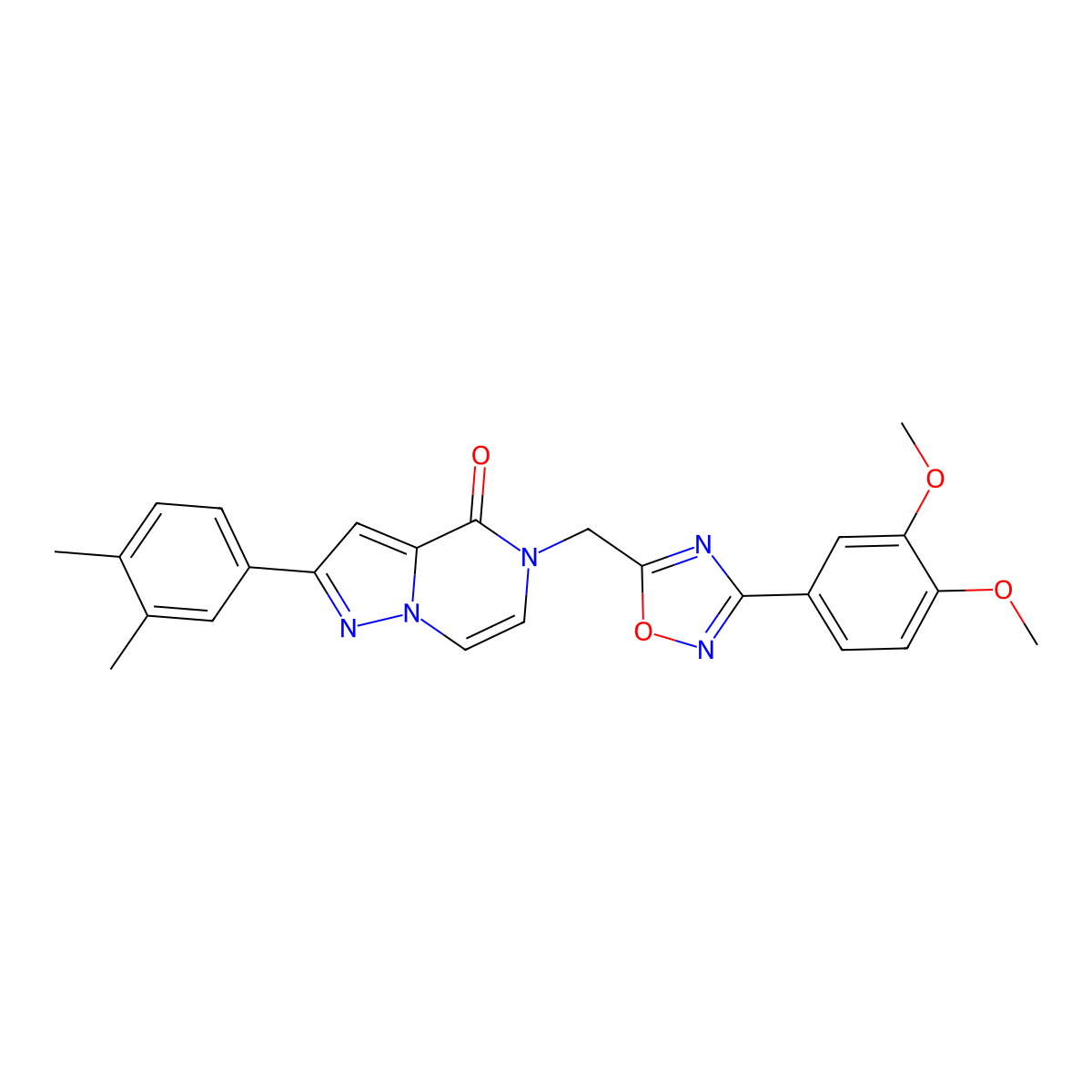 5-{[3-(3,4-dimethoxyphenyl)-1,2,4-oxadiazol-5-yl]methyl}-2-(3,4-dimethylphenyl)-4H,5H-pyrazolo[1,5-a]pyrazin-4-one molecular structure, CAS 1040636-82-5