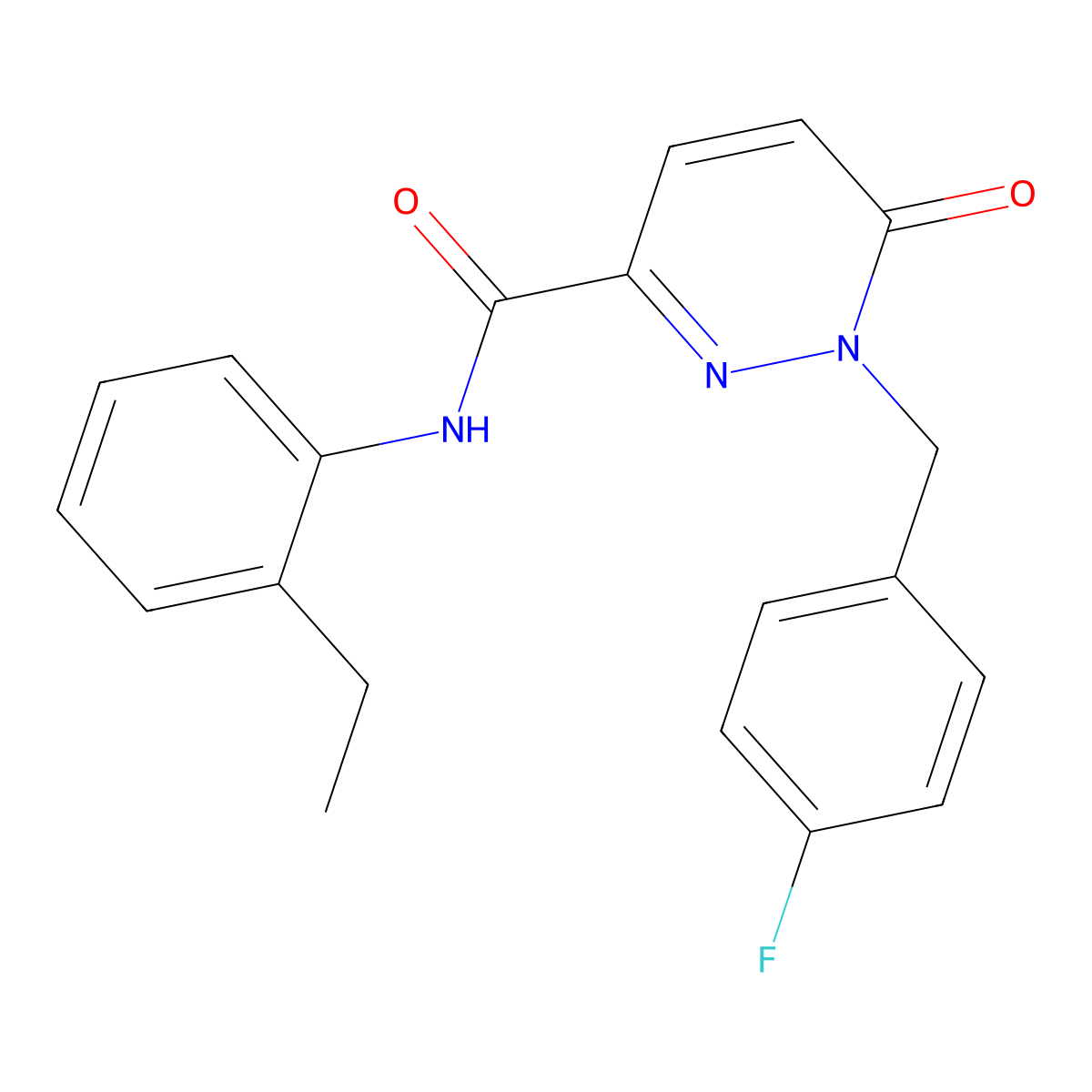 N-(2-ethylphenyl)-1-[(4-fluorophenyl)methyl]-6-oxo-1,6-dihydropyridazine-3-carboxamide molecular structure, CAS 1040636-85-8