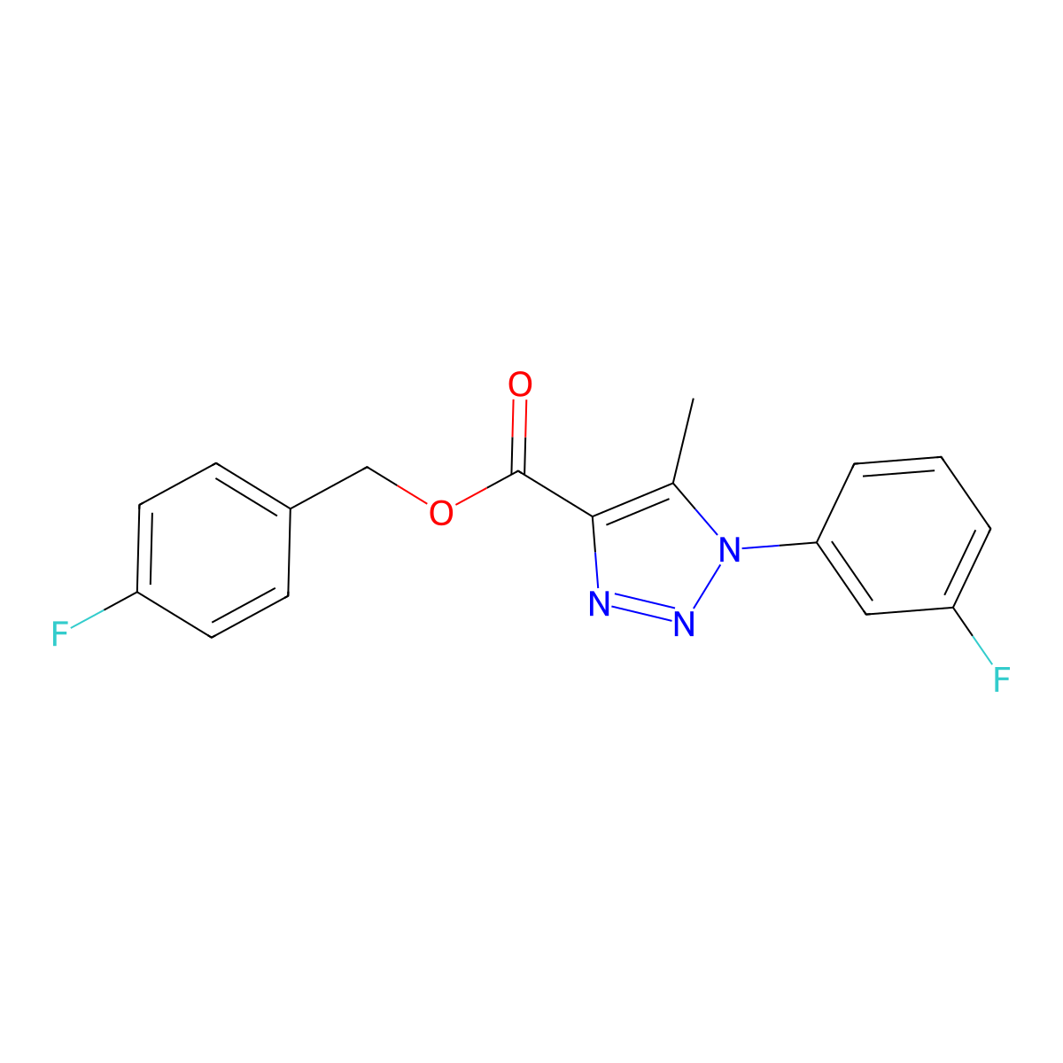 (4-fluorophenyl)methyl 1-(3-fluorophenyl)-5-methyl-1H-1,2,3-triazole-4-carboxylate molecular structure, CAS 1040636-86-9