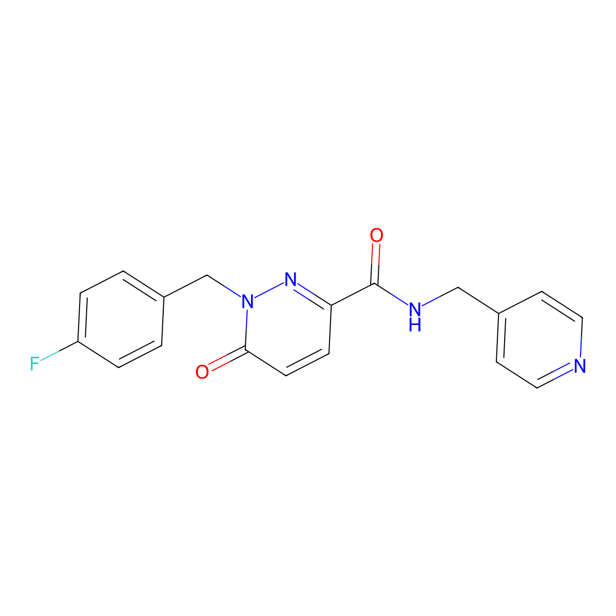 1-[(4-fluorophenyl)methyl]-6-oxo-N-[(pyridin-4-yl)methyl]-1,6-dihydropyridazine-3-carboxamide molecular structure, CAS 1040636-93-8