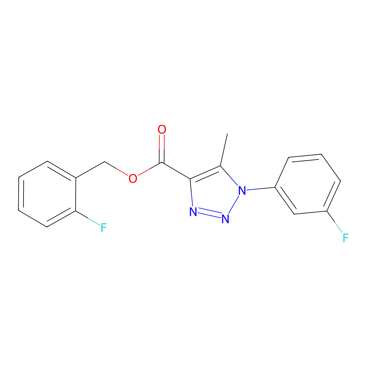 (2-fluorophenyl)methyl 1-(3-fluorophenyl)-5-methyl-1H-1,2,3-triazole-4-carboxylate molecular structure, CAS 1040636-94-9