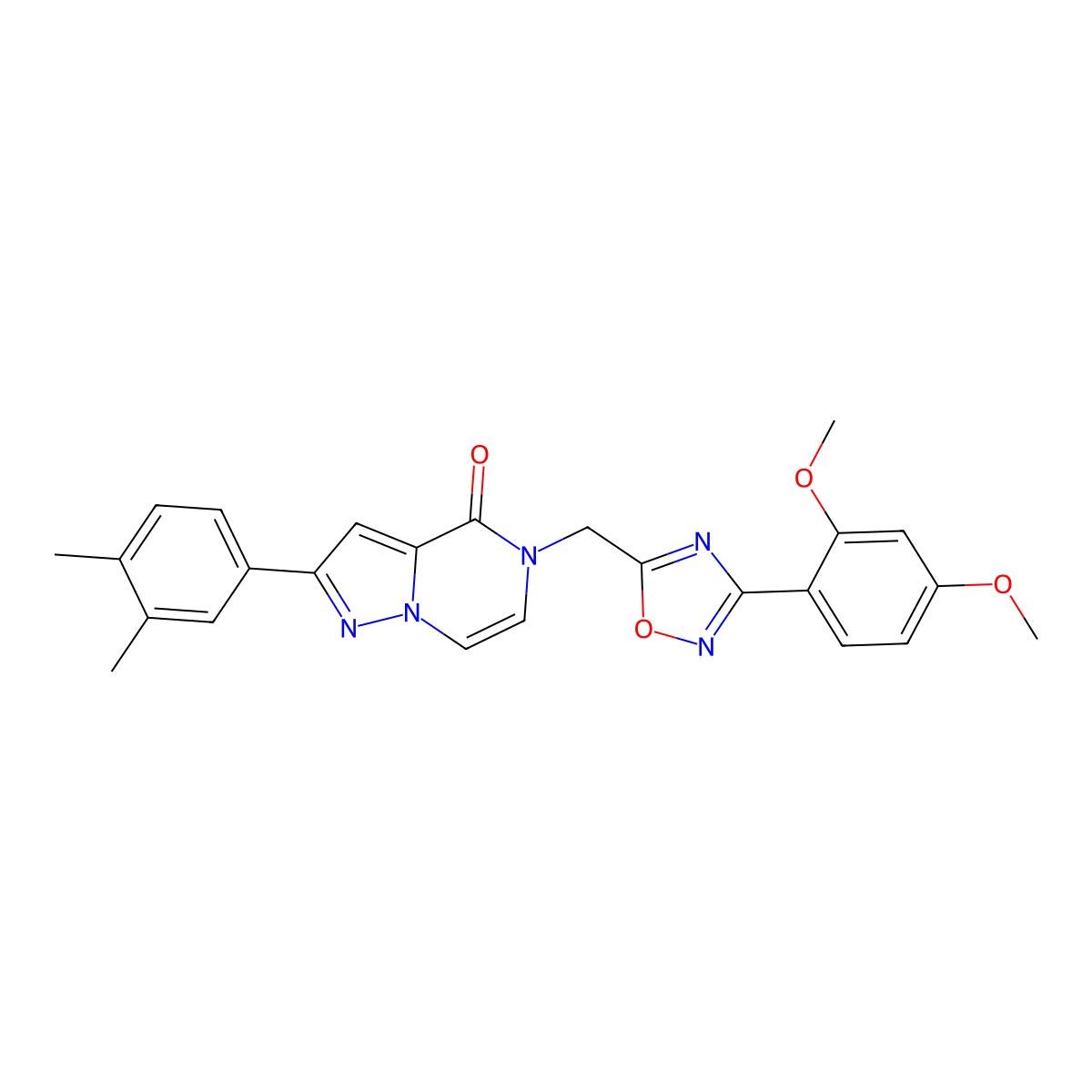 5-{[3-(2,4-dimethoxyphenyl)-1,2,4-oxadiazol-5-yl]methyl}-2-(3,4-dimethylphenyl)-4H,5H-pyrazolo[1,5-a]pyrazin-4-one molecular structure, CAS 1040637-06-6