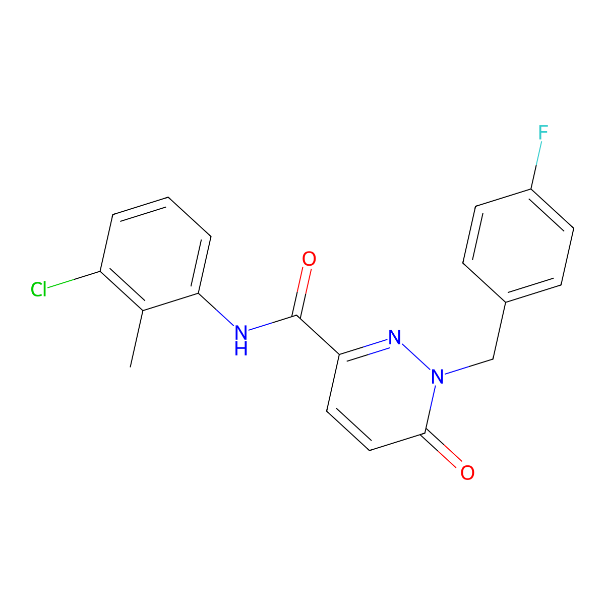 N-(3-chloro-2-methylphenyl)-1-[(4-fluorophenyl)methyl]-6-oxo-1,6-dihydropyridazine-3-carboxamide molecular structure, CAS 1040637-09-9