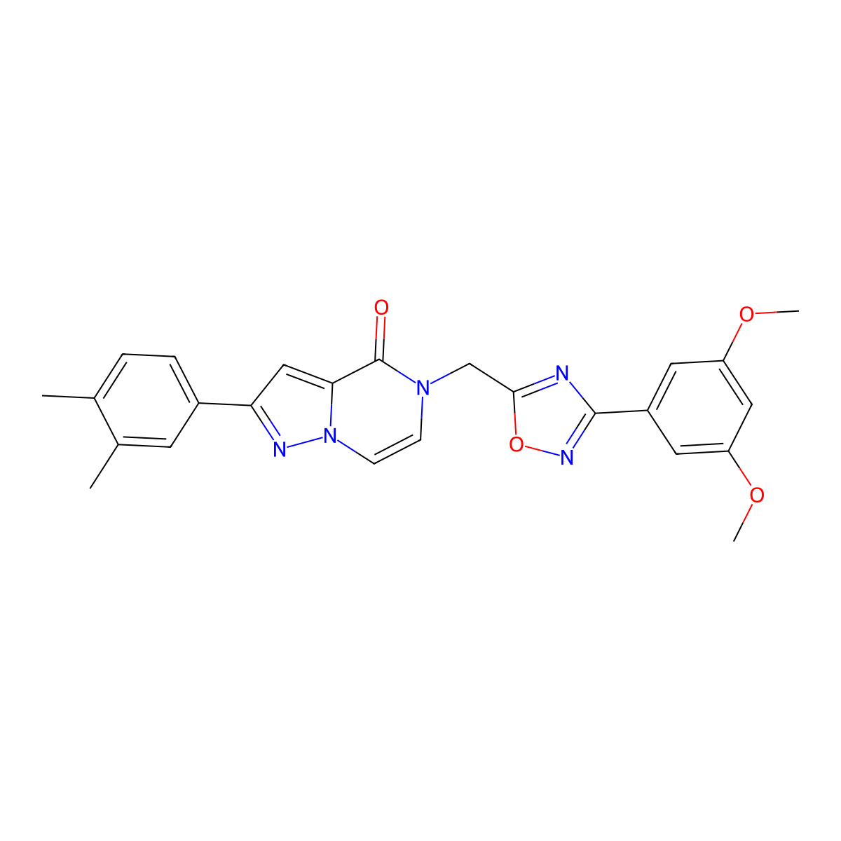 5-{[3-(3,5-dimethoxyphenyl)-1,2,4-oxadiazol-5-yl]methyl}-2-(3,4-dimethylphenyl)-4H,5H-pyrazolo[1,5-a]pyrazin-4-one molecular structure, CAS 1040637-22-6