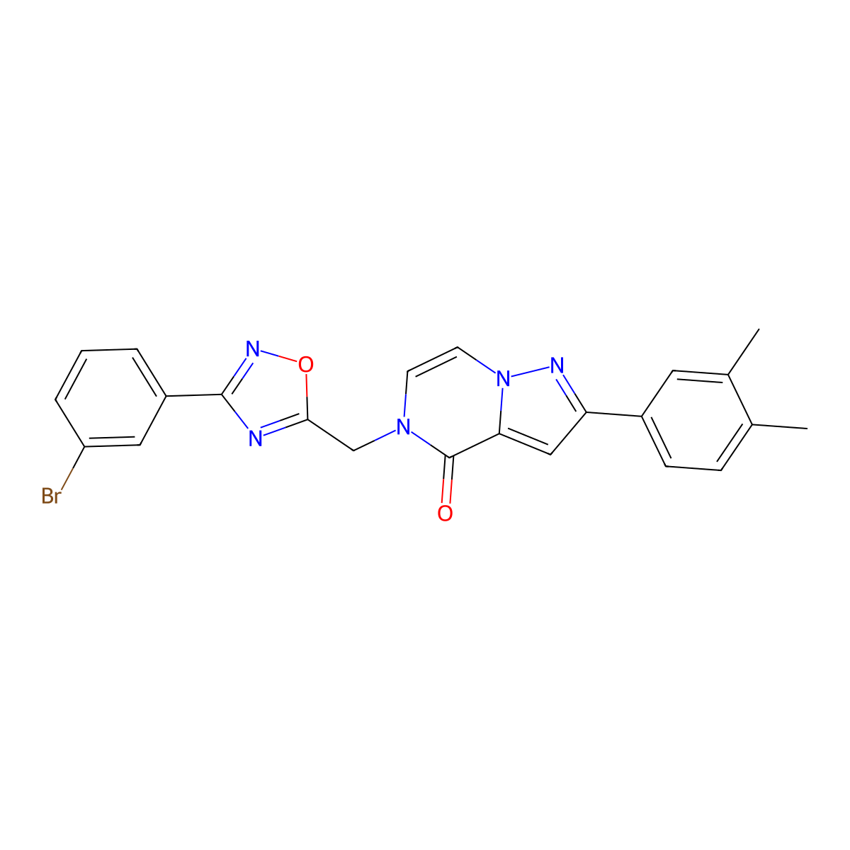 5-{[3-(3-bromophenyl)-1,2,4-oxadiazol-5-yl]methyl}-2-(3,4-dimethylphenyl)-4H,5H-pyrazolo[1,5-a]pyrazin-4-one molecular structure, CAS 1040637-30-6