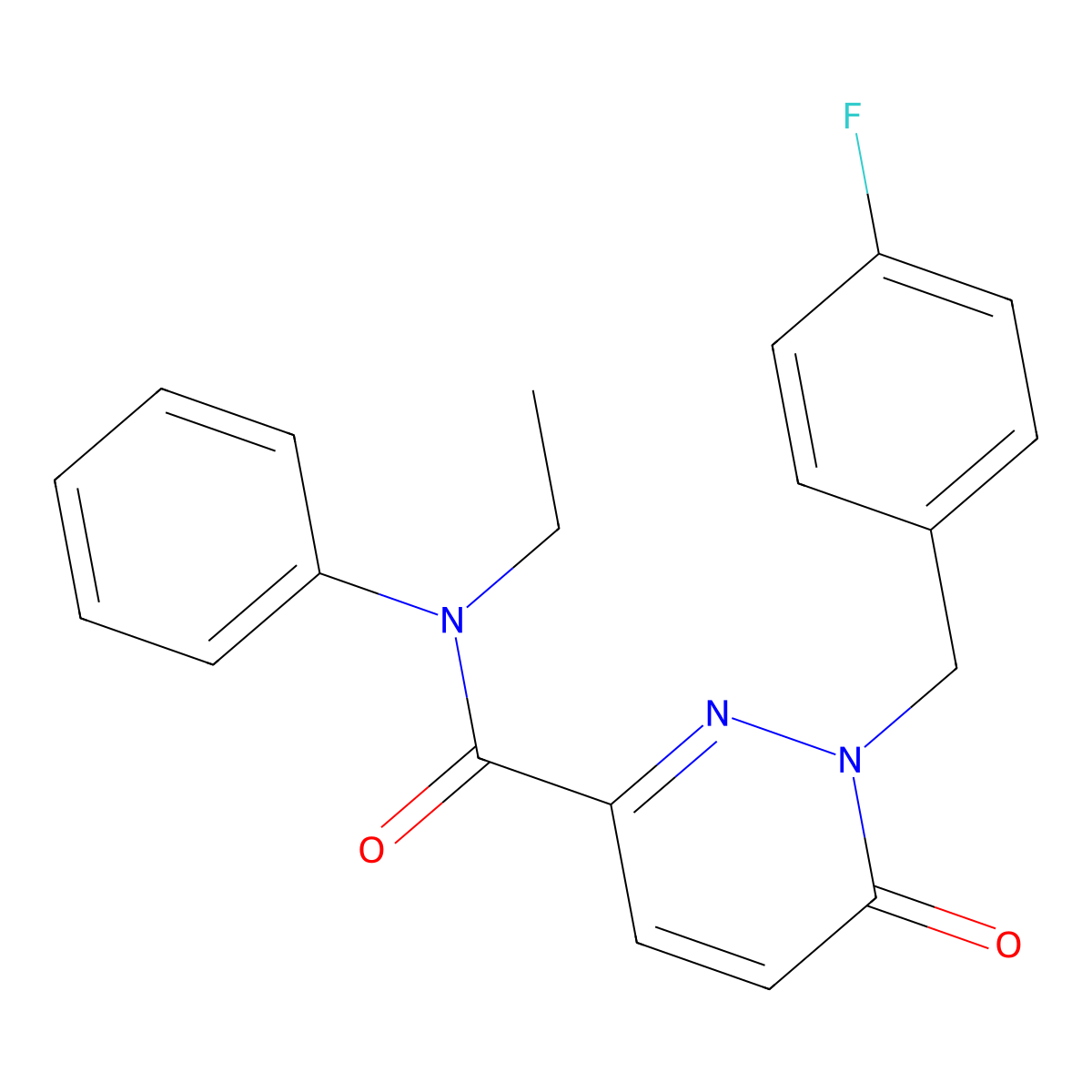 N-ethyl-1-[(4-fluorophenyl)methyl]-6-oxo-N-phenyl-1,6-dihydropyridazine-3-carboxamide molecular structure, CAS 1040637-40-8