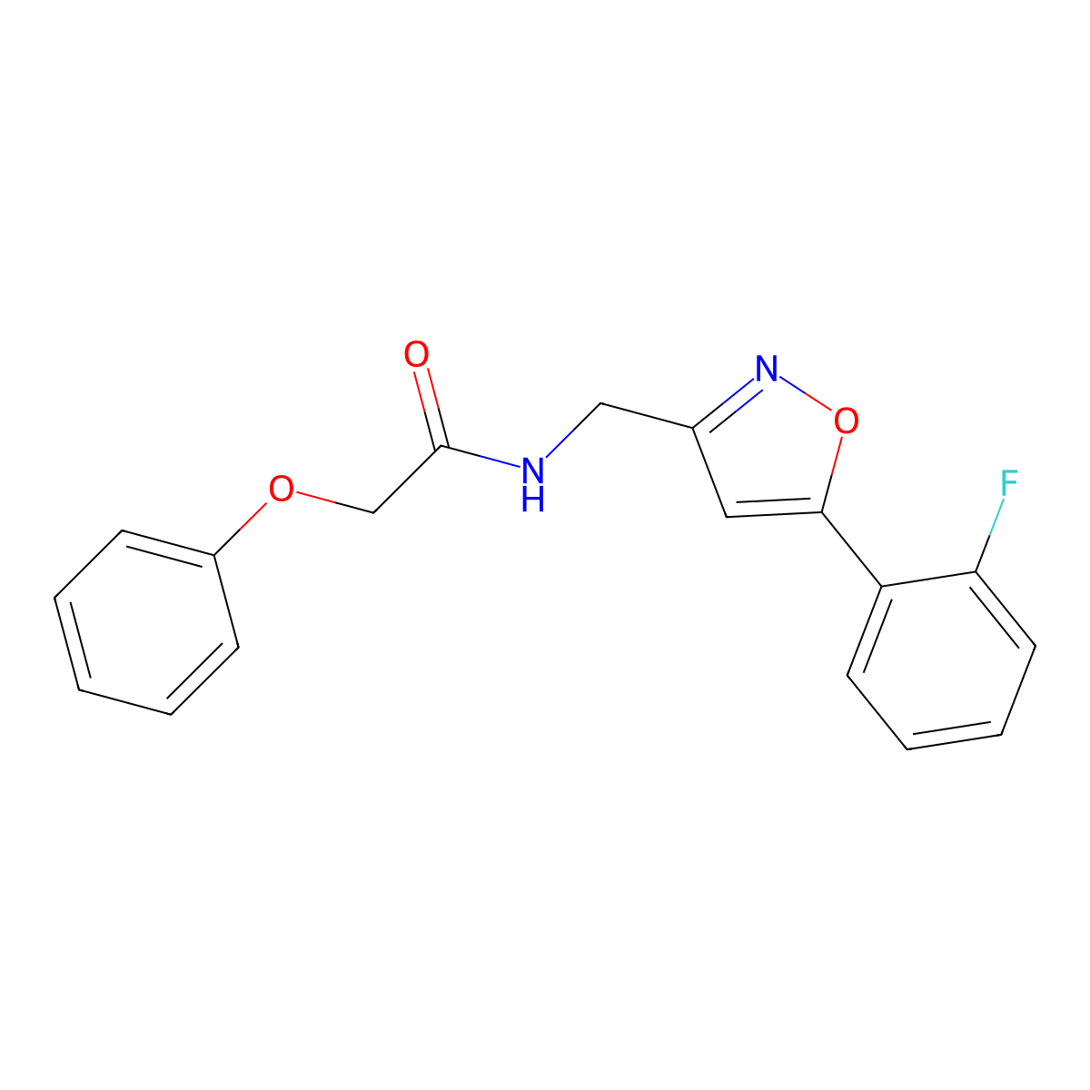 N-((5-(2-fluorophenyl)isoxazol-3-yl)methyl)-2-phenoxyacetamide molecular structure, CAS 1040637-41-9