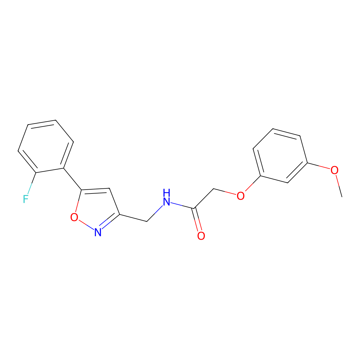 N-{[5-(2-fluorophenyl)-1,2-oxazol-3-yl]methyl}-2-(3-methoxyphenoxy)acetamide molecular structure, CAS 1040637-63-5