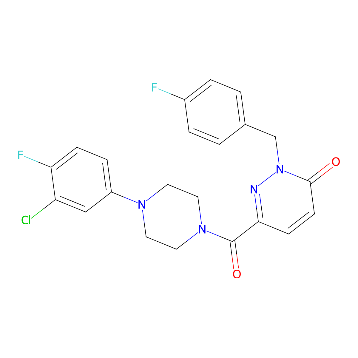 6-[4-(3-Chloro-4-fluorophenyl)piperazine-1-carbonyl]-2-[(4-fluorophenyl)methyl]-2,3-dihydropyridazin-3-one molecular structure, CAS 1040637-69-1