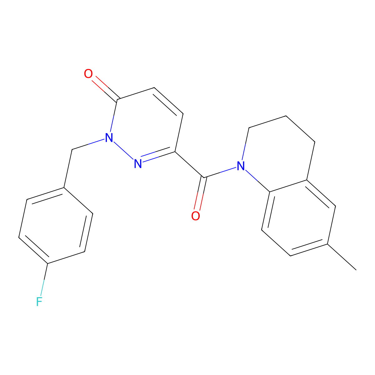2-[(4-Fluorophenyl)methyl]-6-(6-methyl-1,2,3,4-tetrahydroquinoline-1-carbonyl)-2,3-dihydropyridazin-3-one molecular structure, CAS 1040637-76-0
