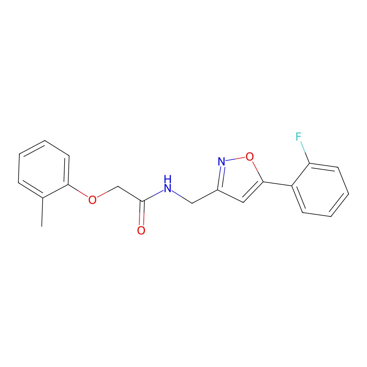 N-{[5-(2-fluorophenyl)-1,2-oxazol-3-yl]methyl}-2-(2-methylphenoxy)acetamide molecular structure, CAS 1040637-77-1
