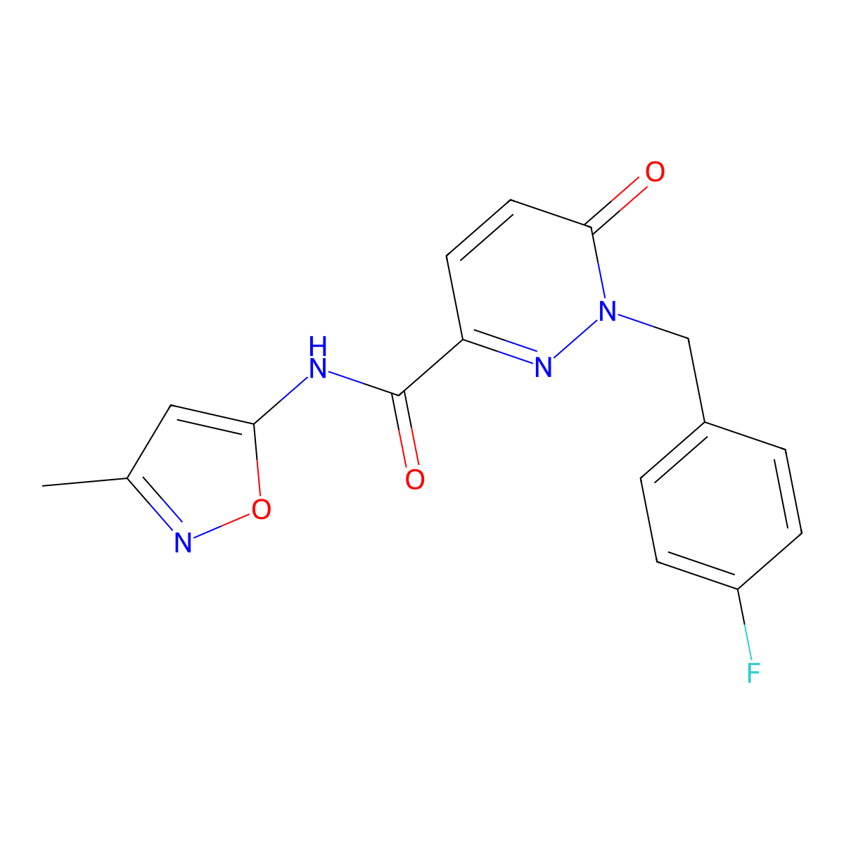 1-[(4-fluorophenyl)methyl]-N-(3-methyl-1,2-oxazol-5-yl)-6-oxo-1,6-dihydropyridazine-3-carboxamide molecular structure, CAS 1040637-83-9