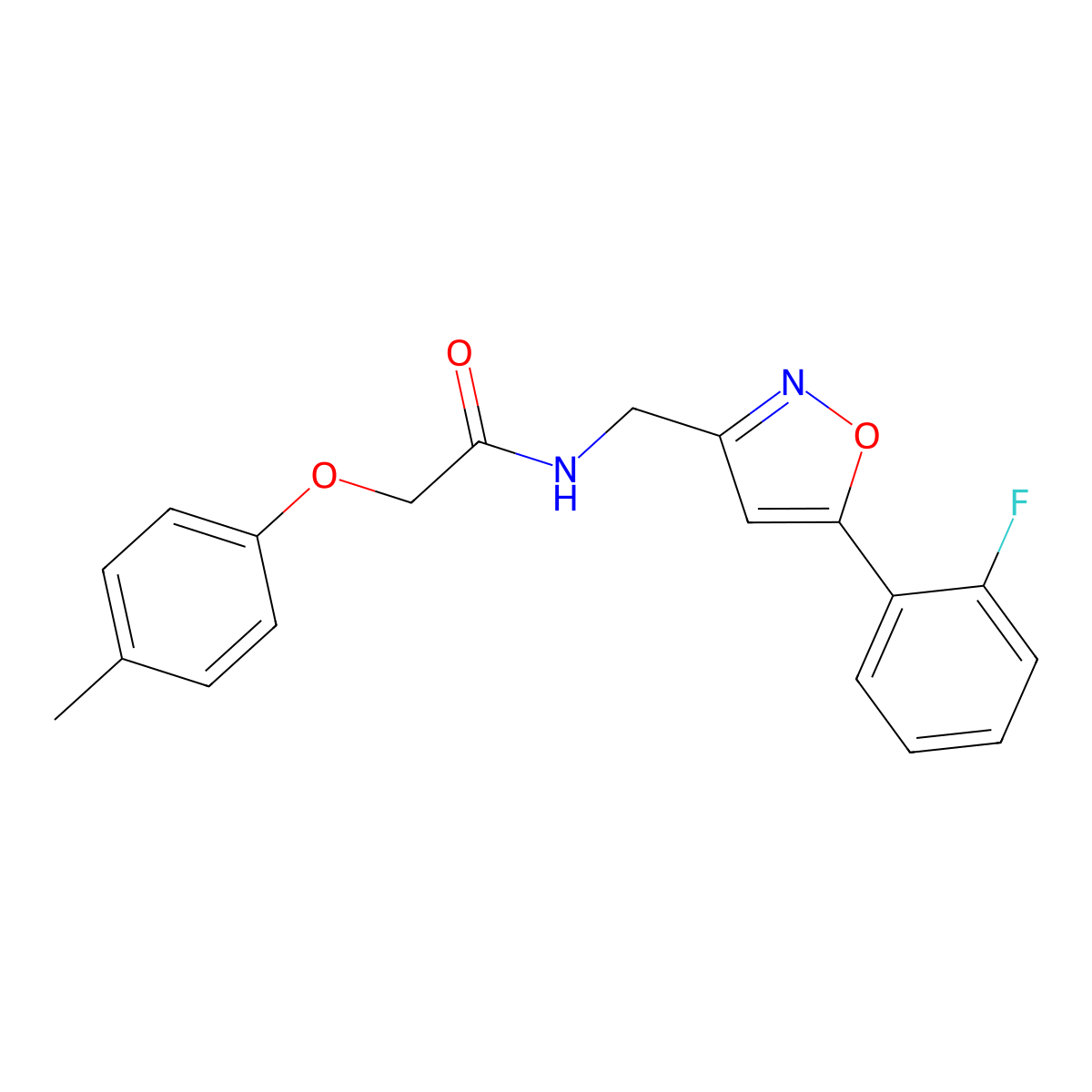 N-{[5-(2-fluorophenyl)-1,2-oxazol-3-yl]methyl}-2-(4-methylphenoxy)acetamide molecular structure, CAS 1040637-91-9