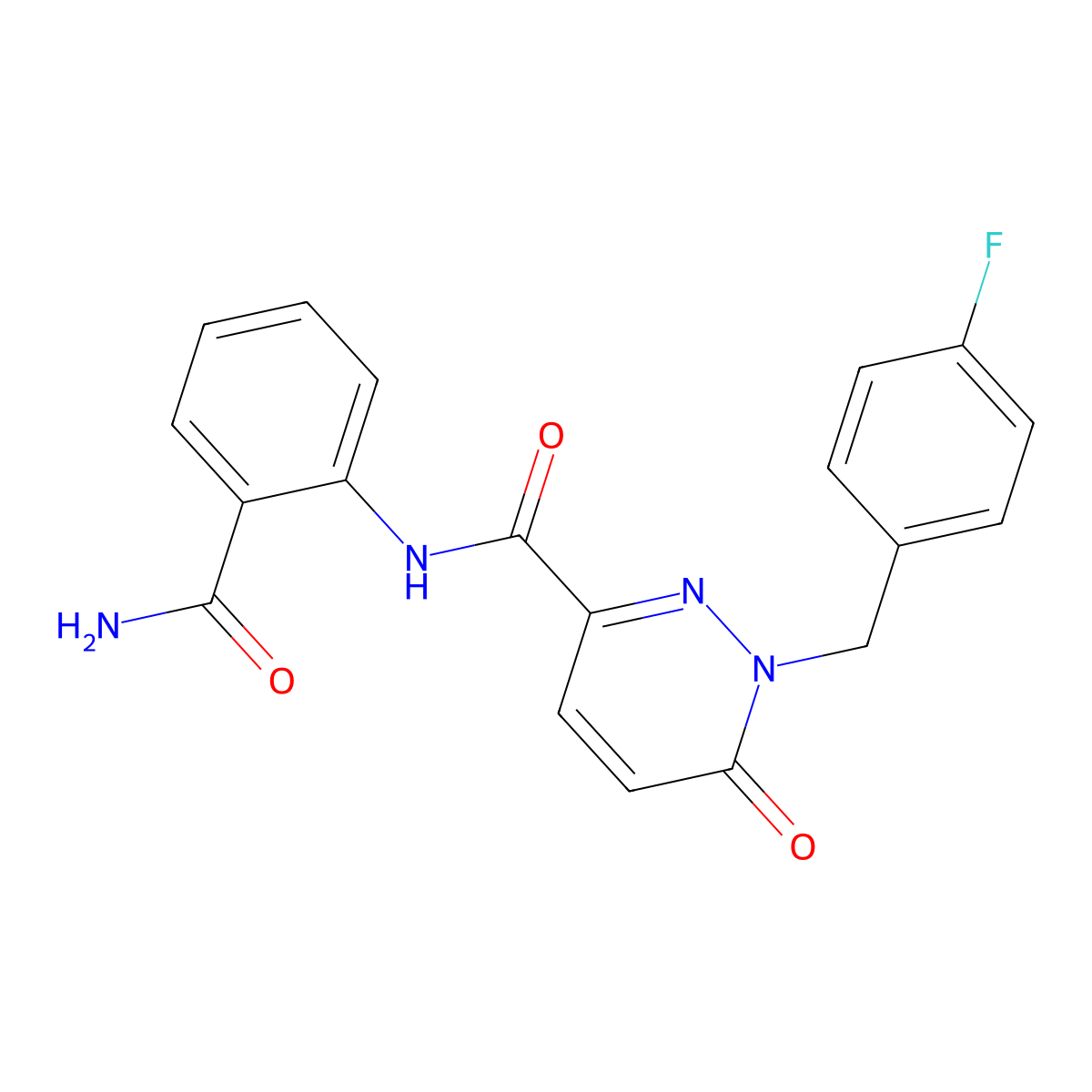 N-(2-carbamoylphenyl)-1-[(4-fluorophenyl)methyl]-6-oxo-1,6-dihydropyridazine-3-carboxamide molecular structure, CAS 1040638-06-9